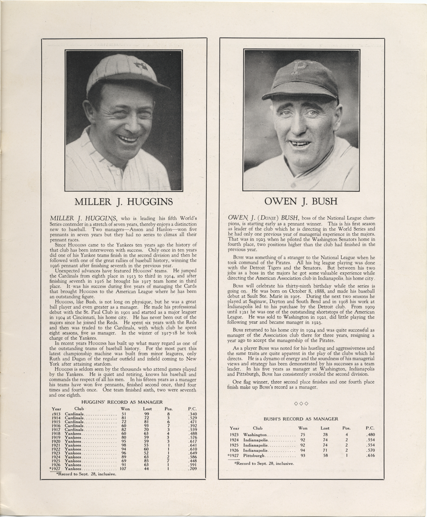 Lot Detail - Tremendous 1927 World Series Program – Pittsburgh