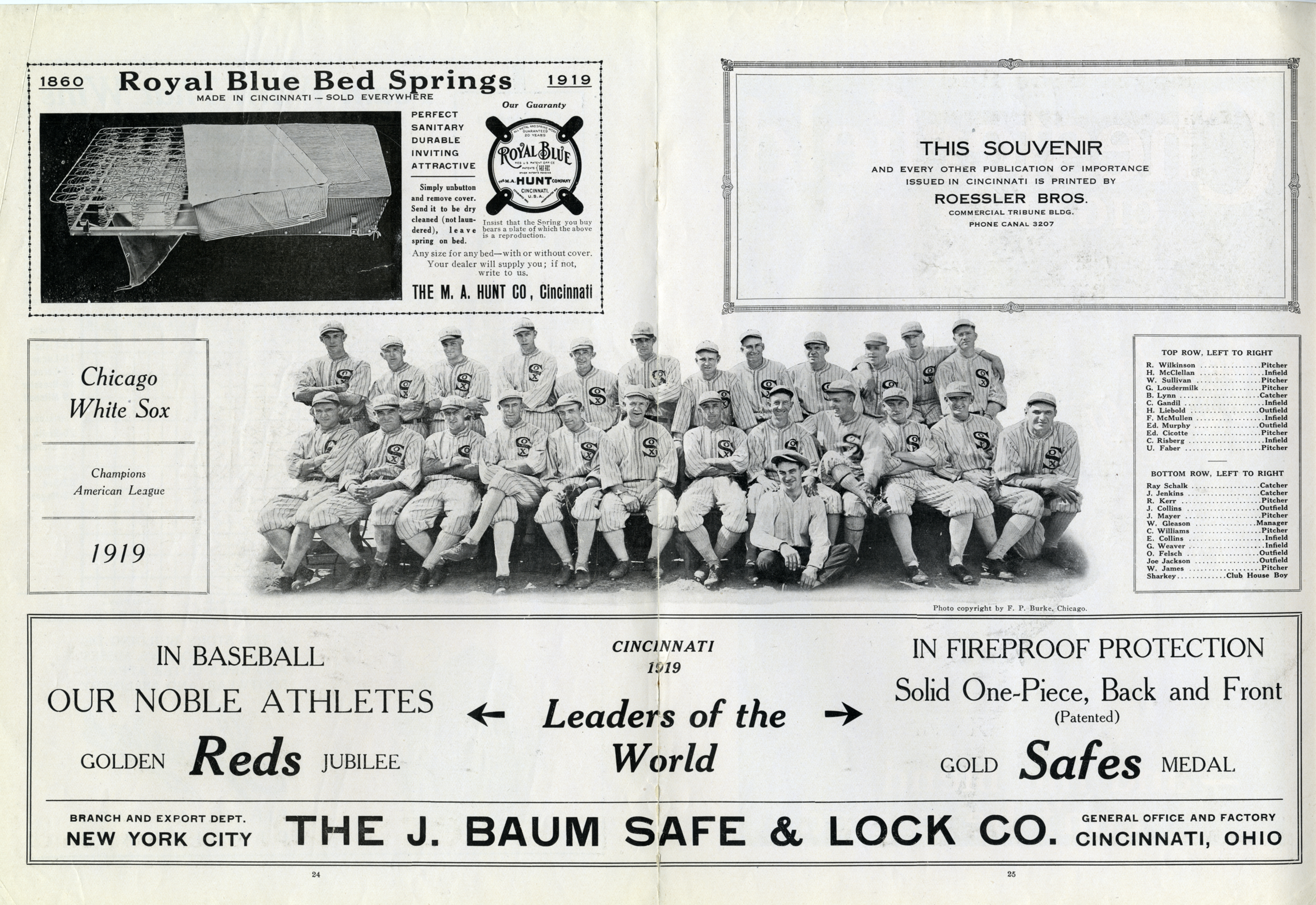 1919 Cincinnati Reds Official Souvenir Scorecard REPRINT