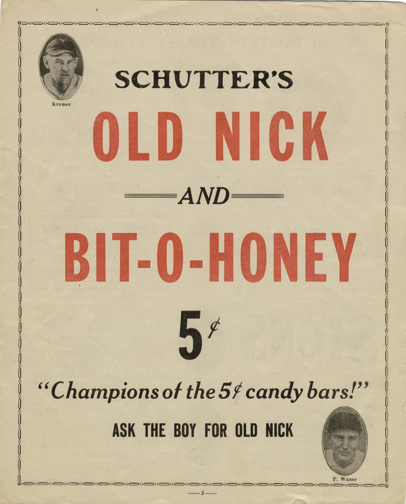 1927 World Series score card highlighting the Pittsburgh Pirates