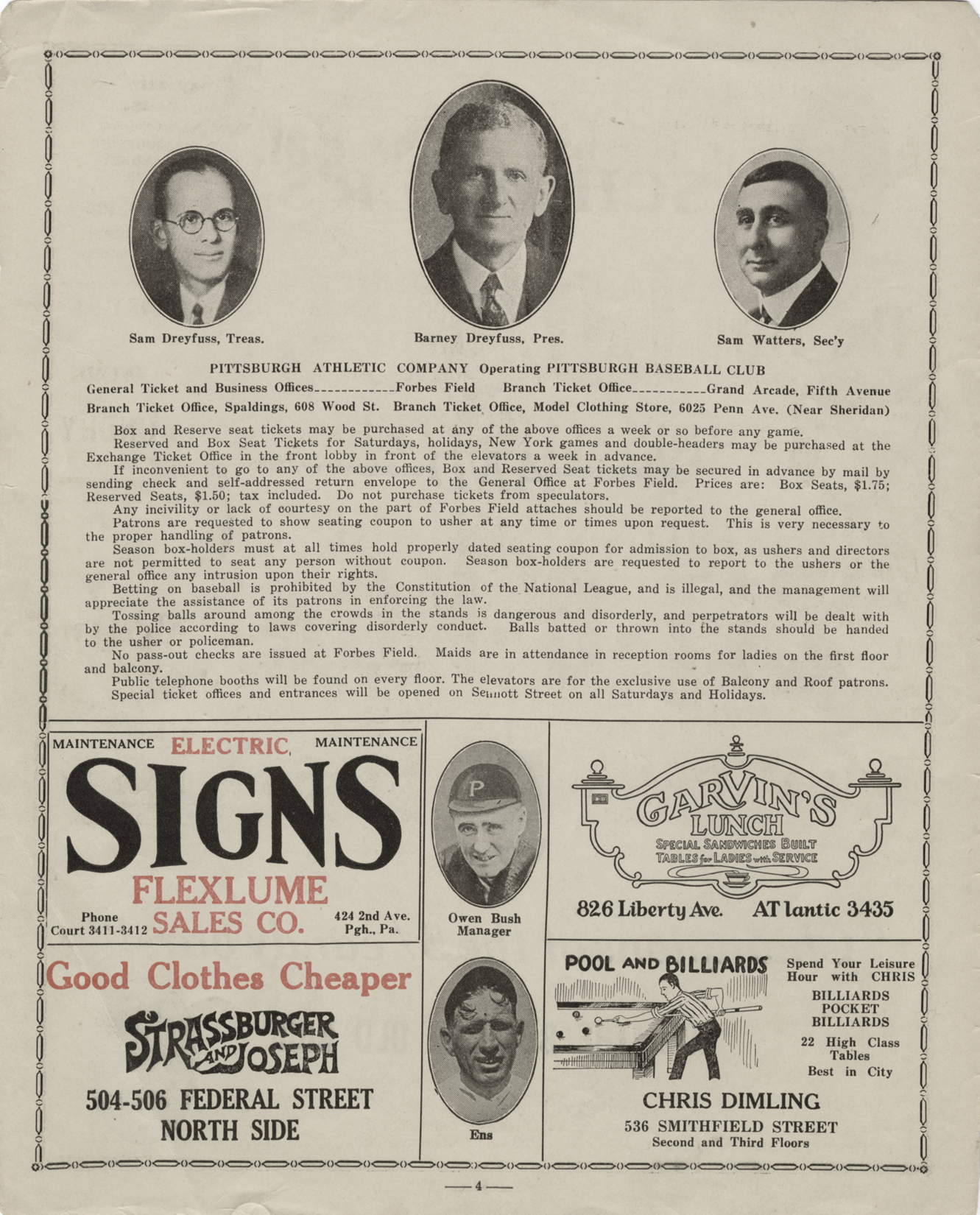 1927 World Series score card highlighting the Pittsburgh Pirates