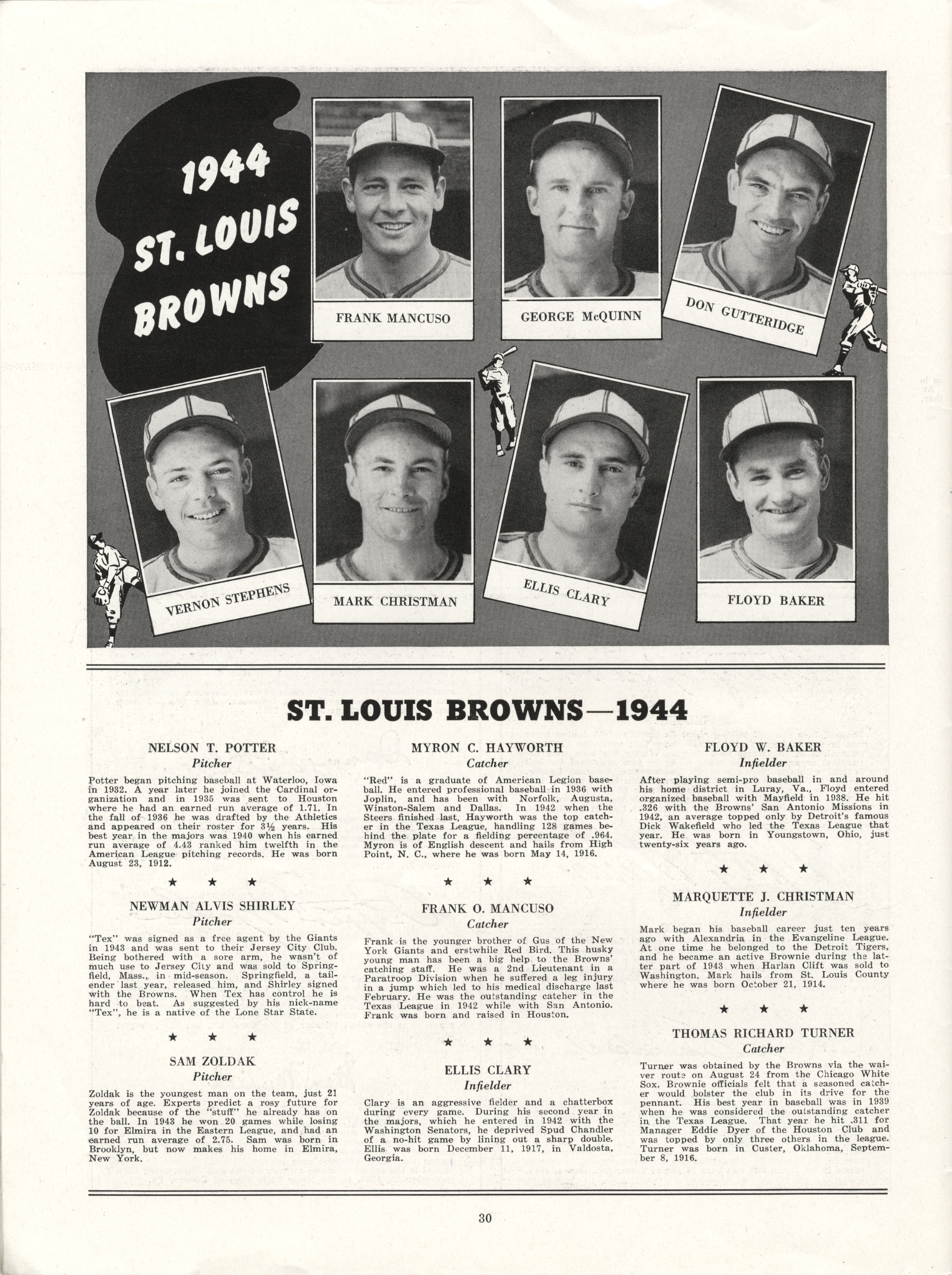 World Series - The Lineups - 1944 - St. Louis Browns vs St. Louis Cardinals  