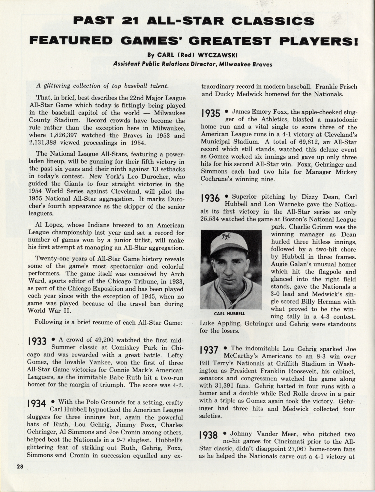 Highlights of the 1955 Major League Baseball All-Star Game