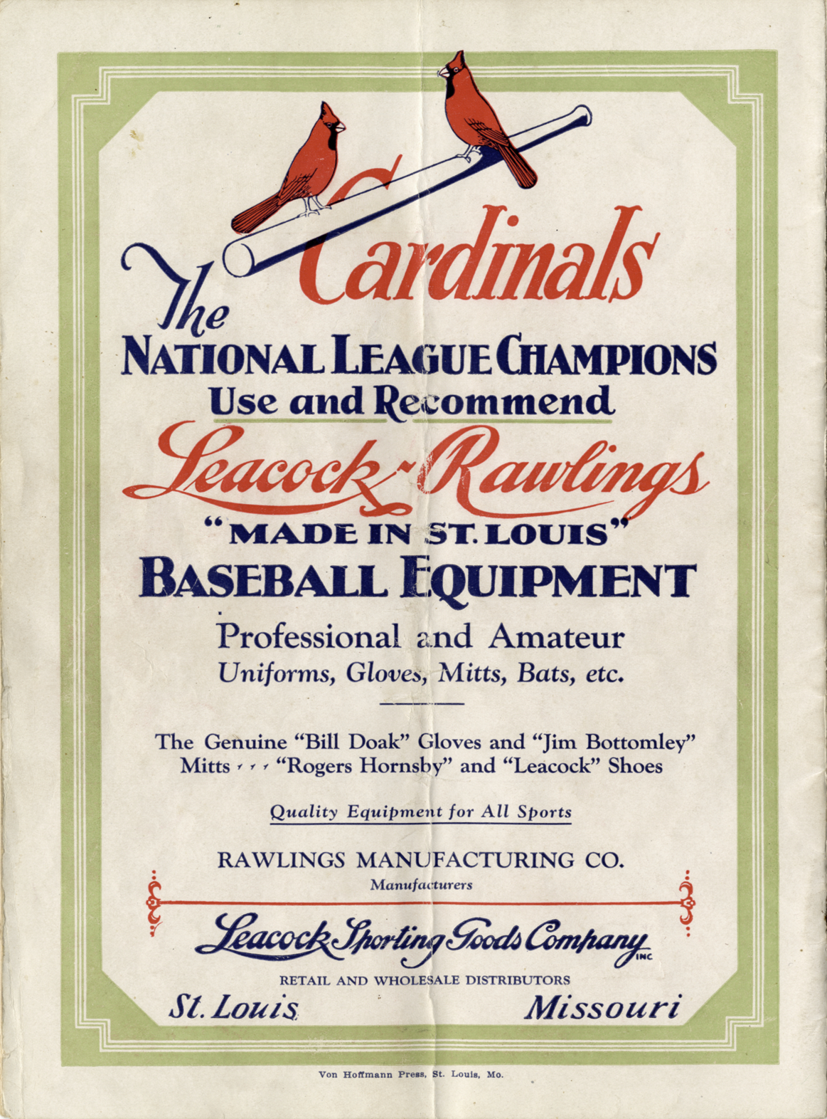 1926 World Series official souvenir program