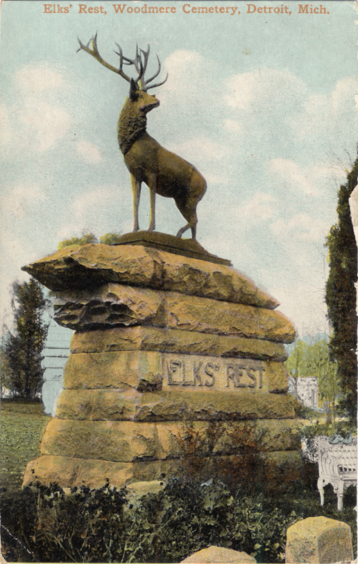 Elks' rest monument at Woodmere Cemetery
