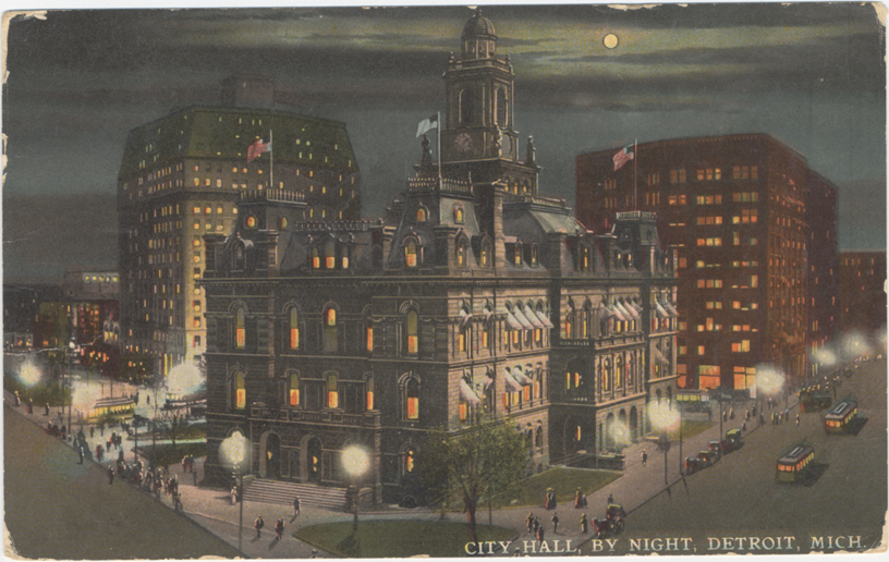 Detroit City Hall at night