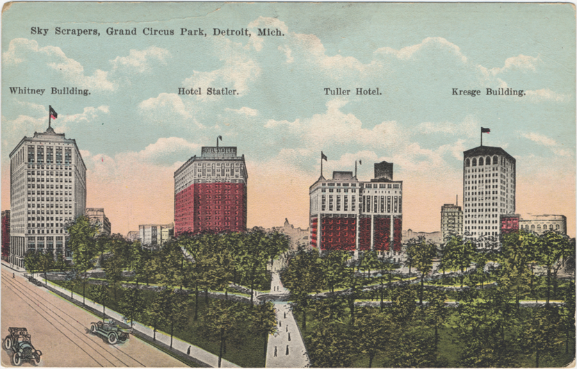 Skyscrapers and Grand Circus Park