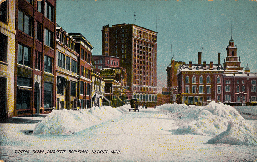 Lafayette Boulevard covered in snow