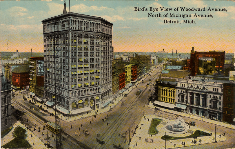 Bird's-eye view of Woodward Avenue