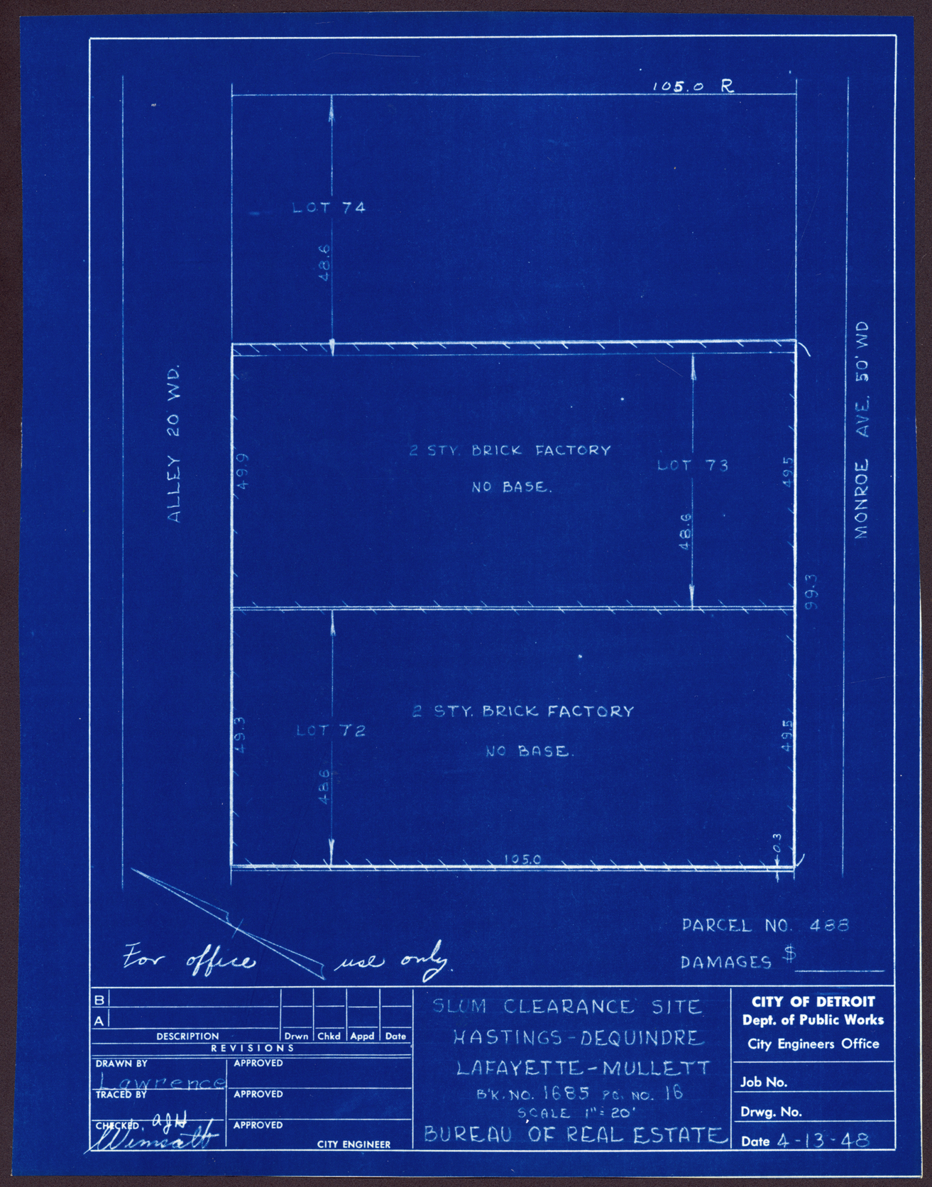 Plot plan for property on Monroe