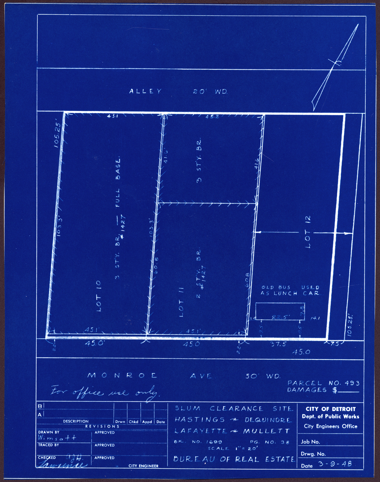 Plot plan for property on Monroe