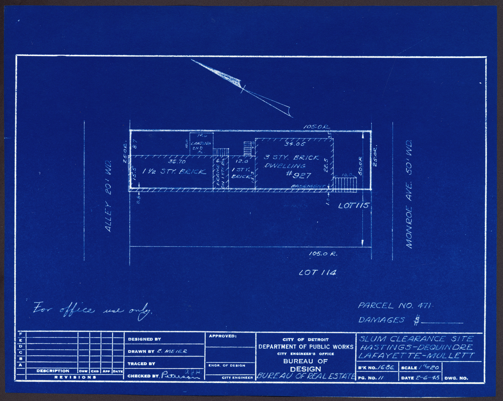 Plot plan for property on Monroe