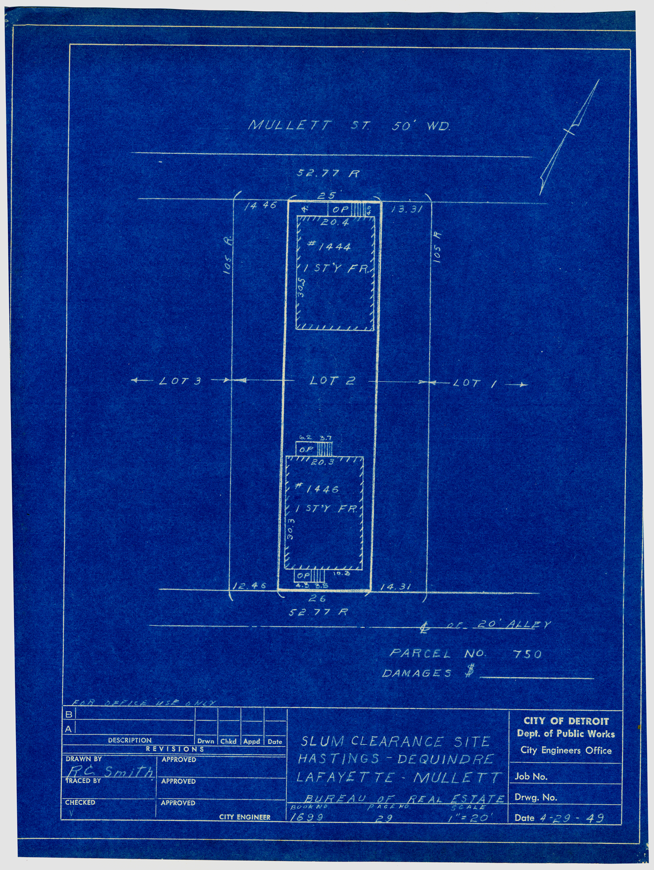 Plot plan for property on Mullett