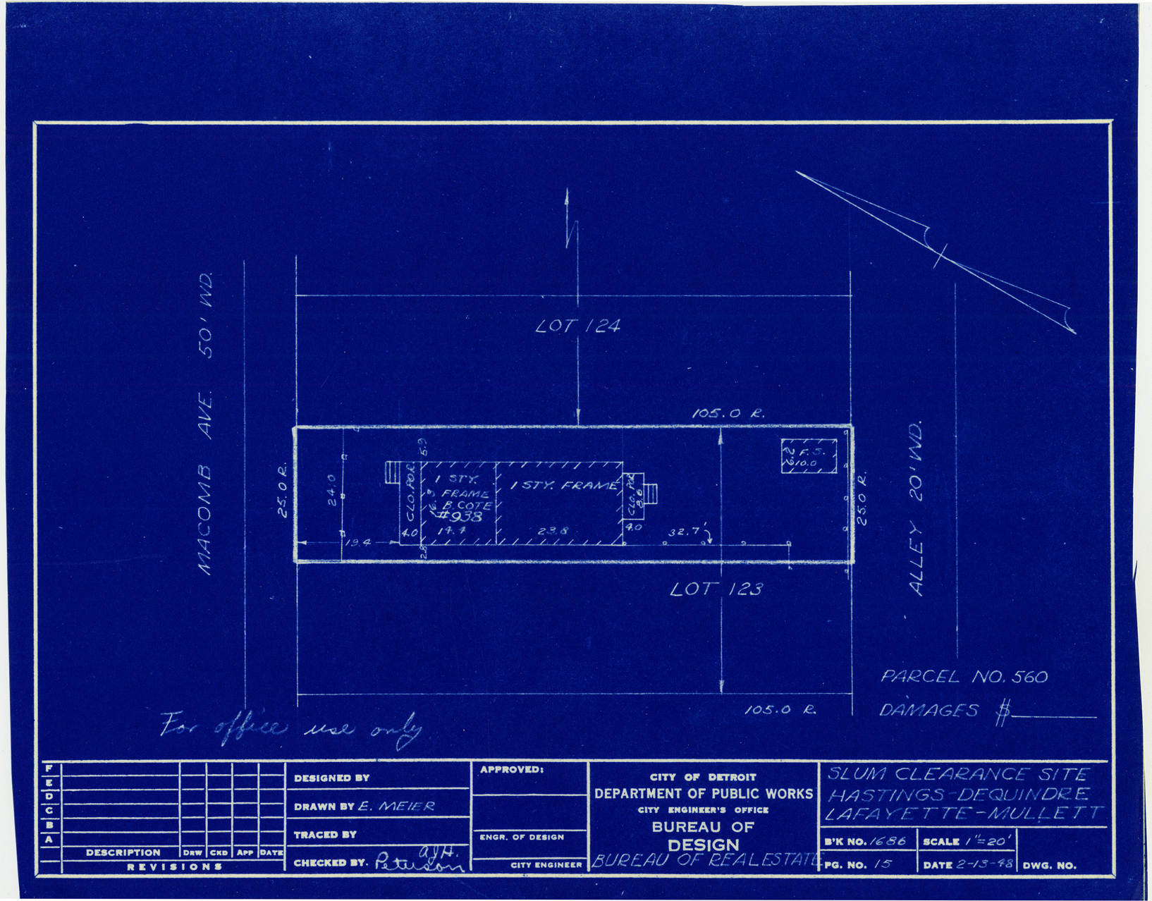 Plot plan for property on Macomb