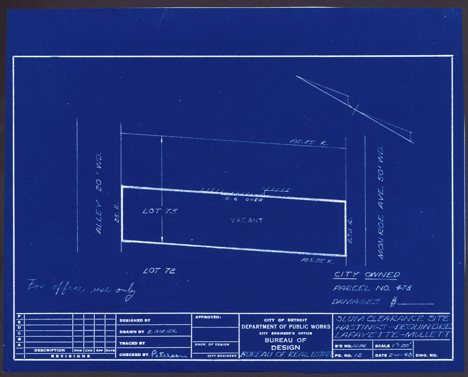 Plot plan for property on Monroe