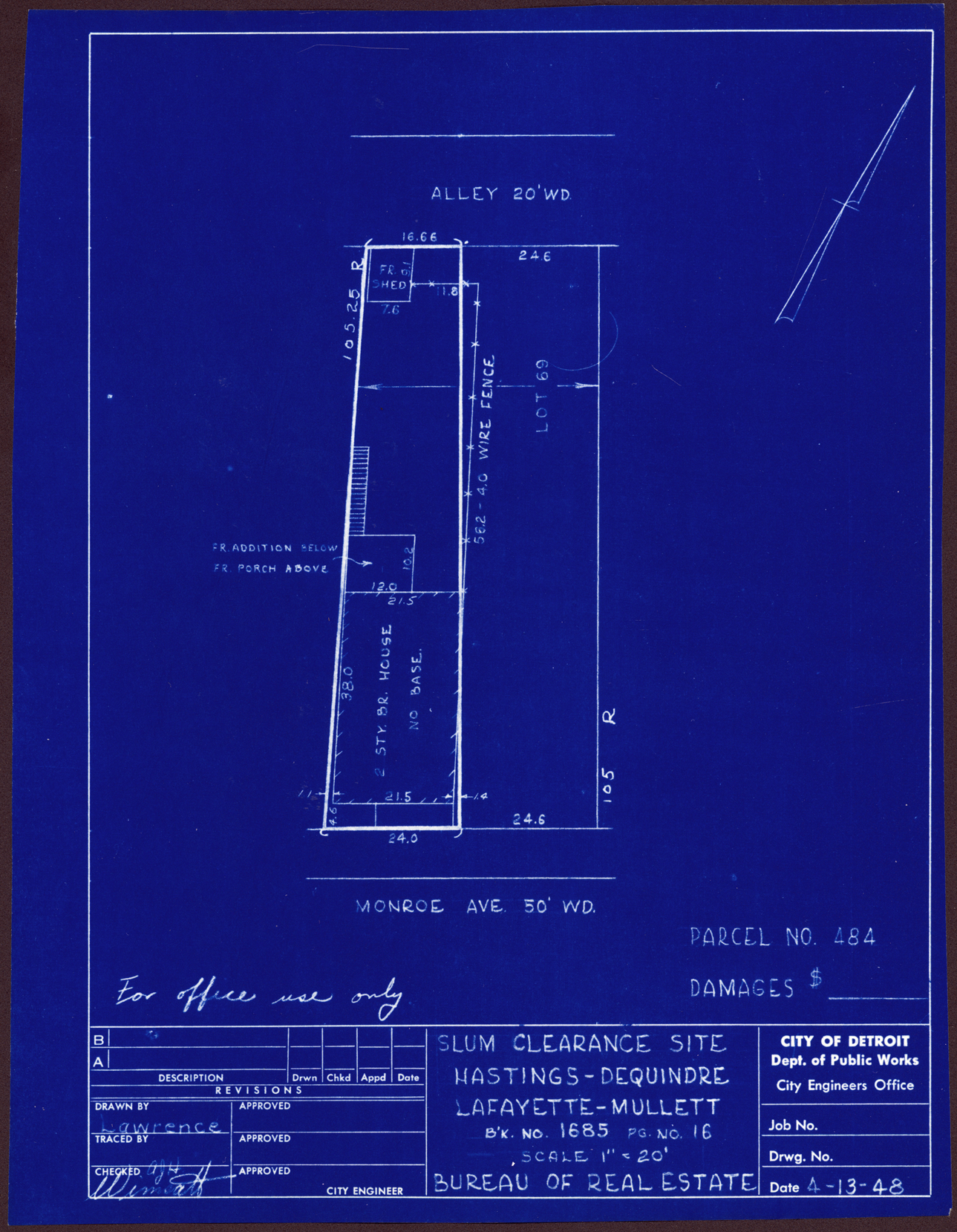 Plot plan for property on Monroe
