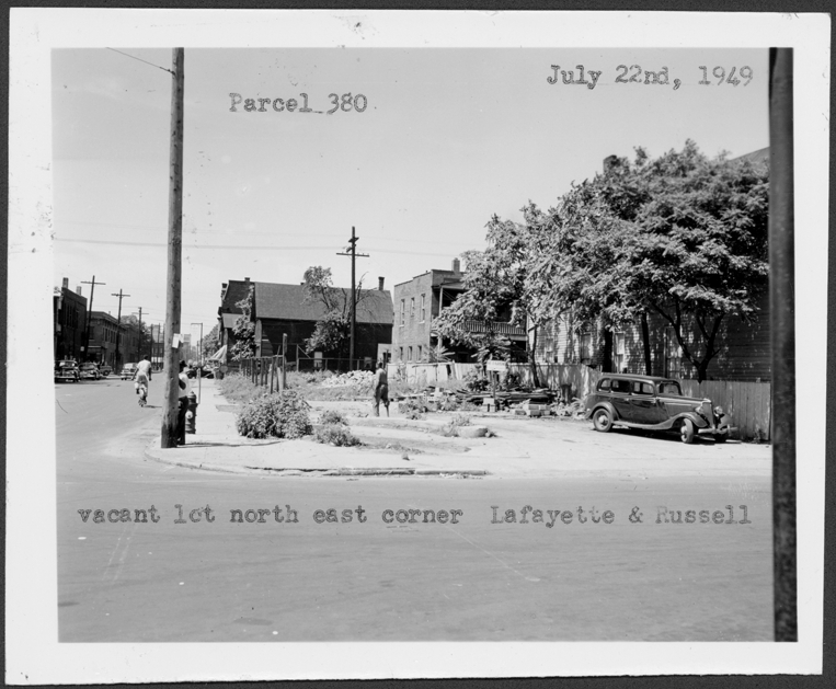 Vacant lot on northeast corner Lafayette and Russell