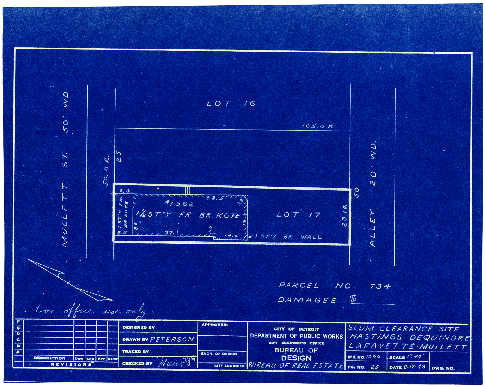 Plot plan for property on Mullett