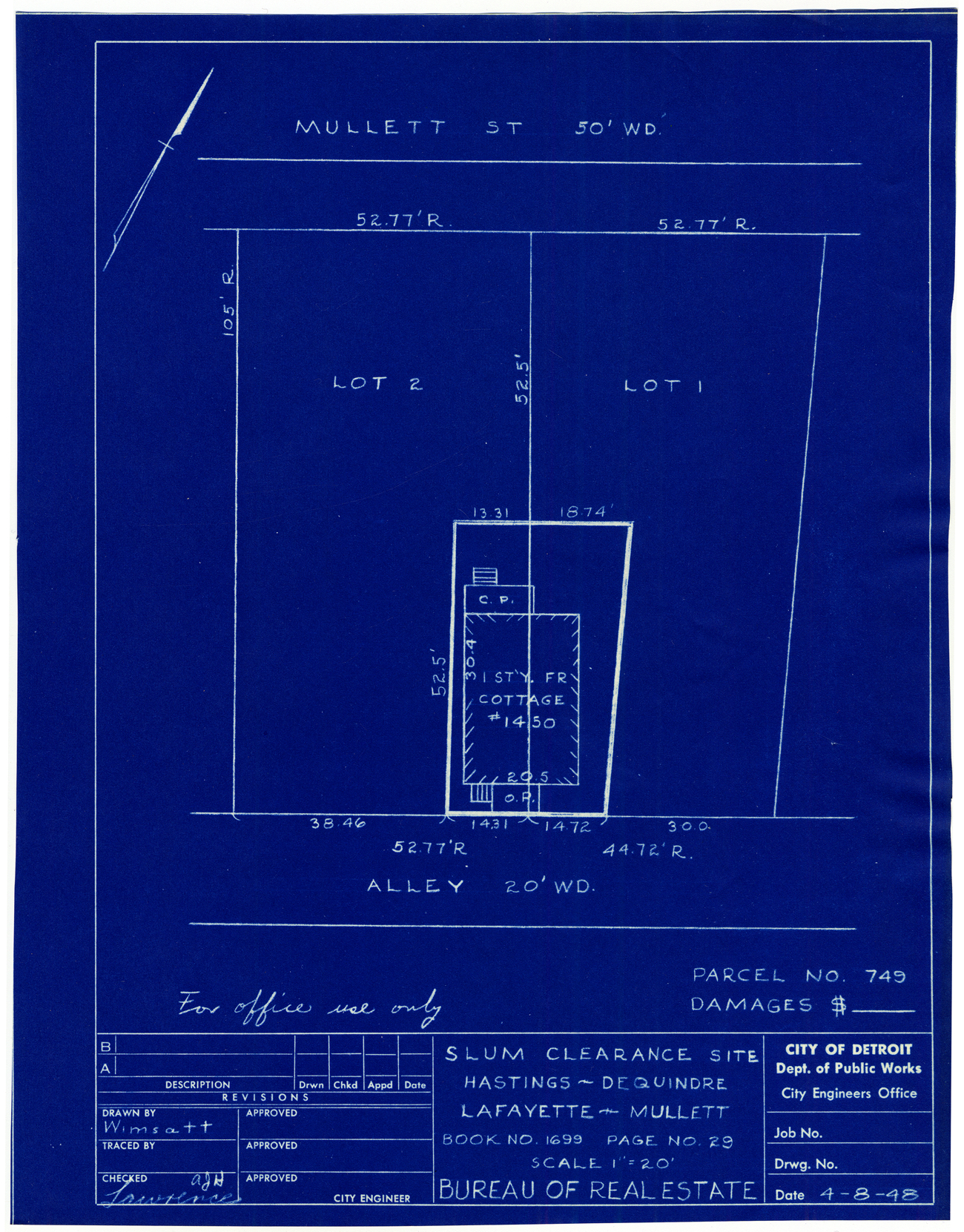 Plot plan for property on Mullett