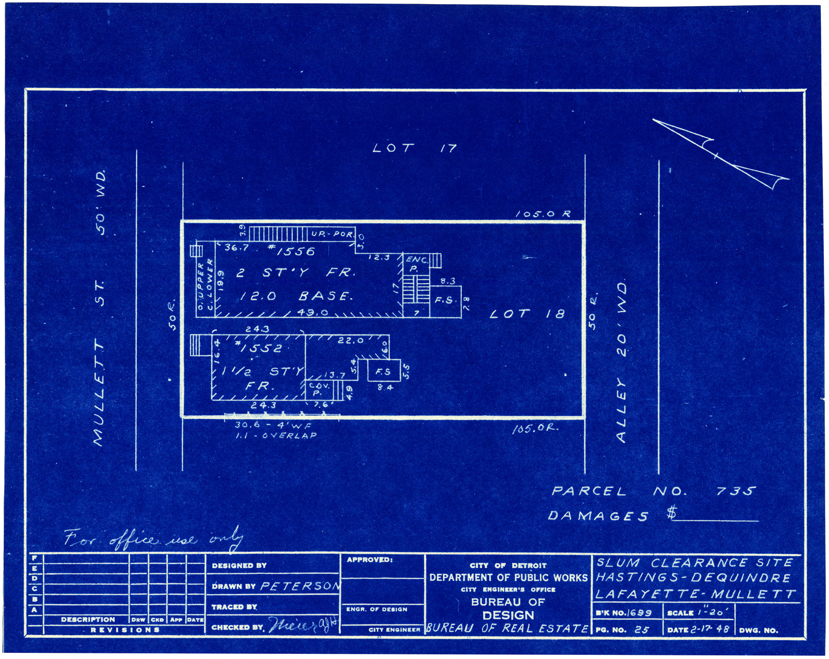Plot plan for property on Mullett