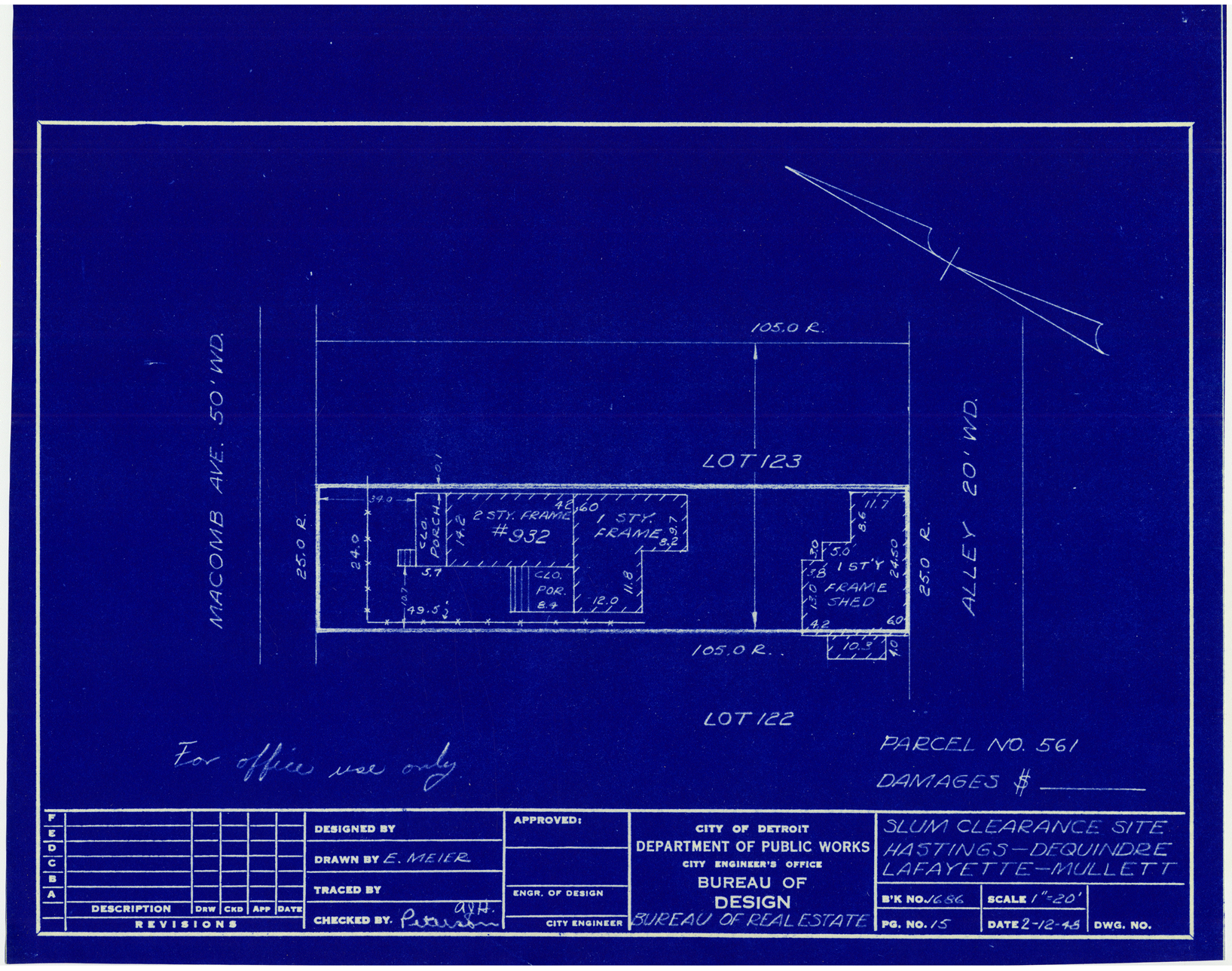 Plot plan for property on Macomb