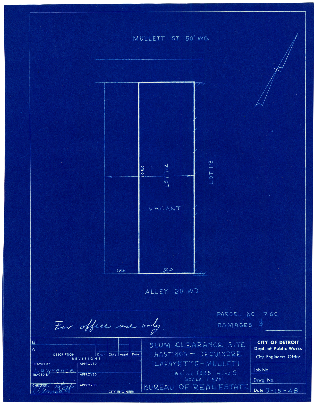 Plot plan for property on Mullett