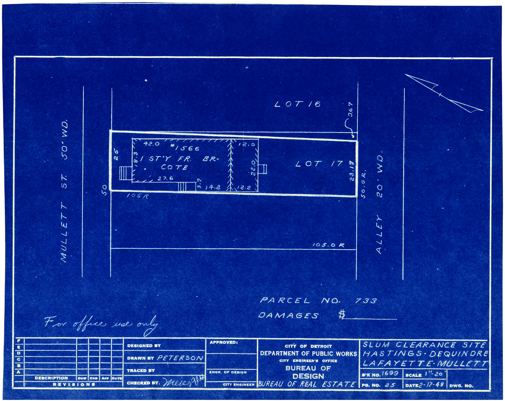 Plot plan for property on Mullett
