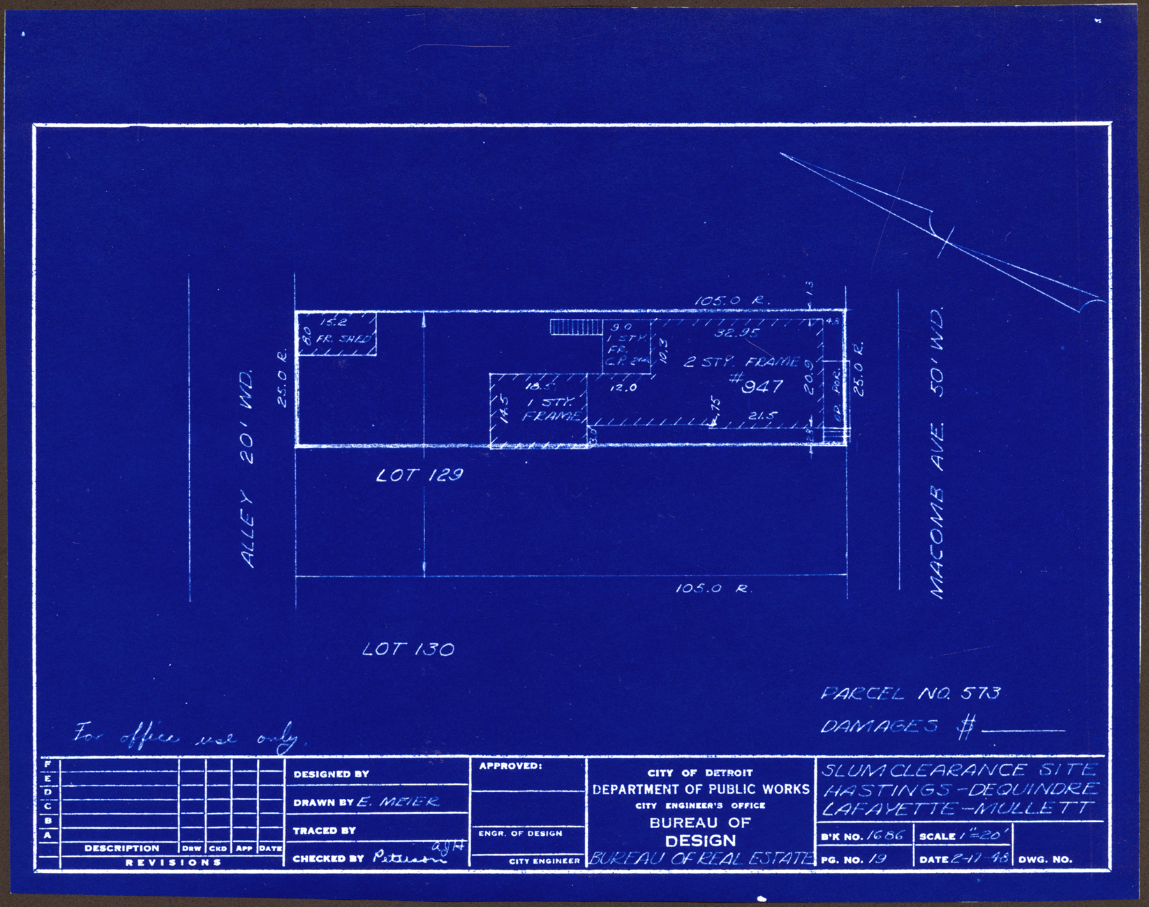 Plot plan for property on Macomb
