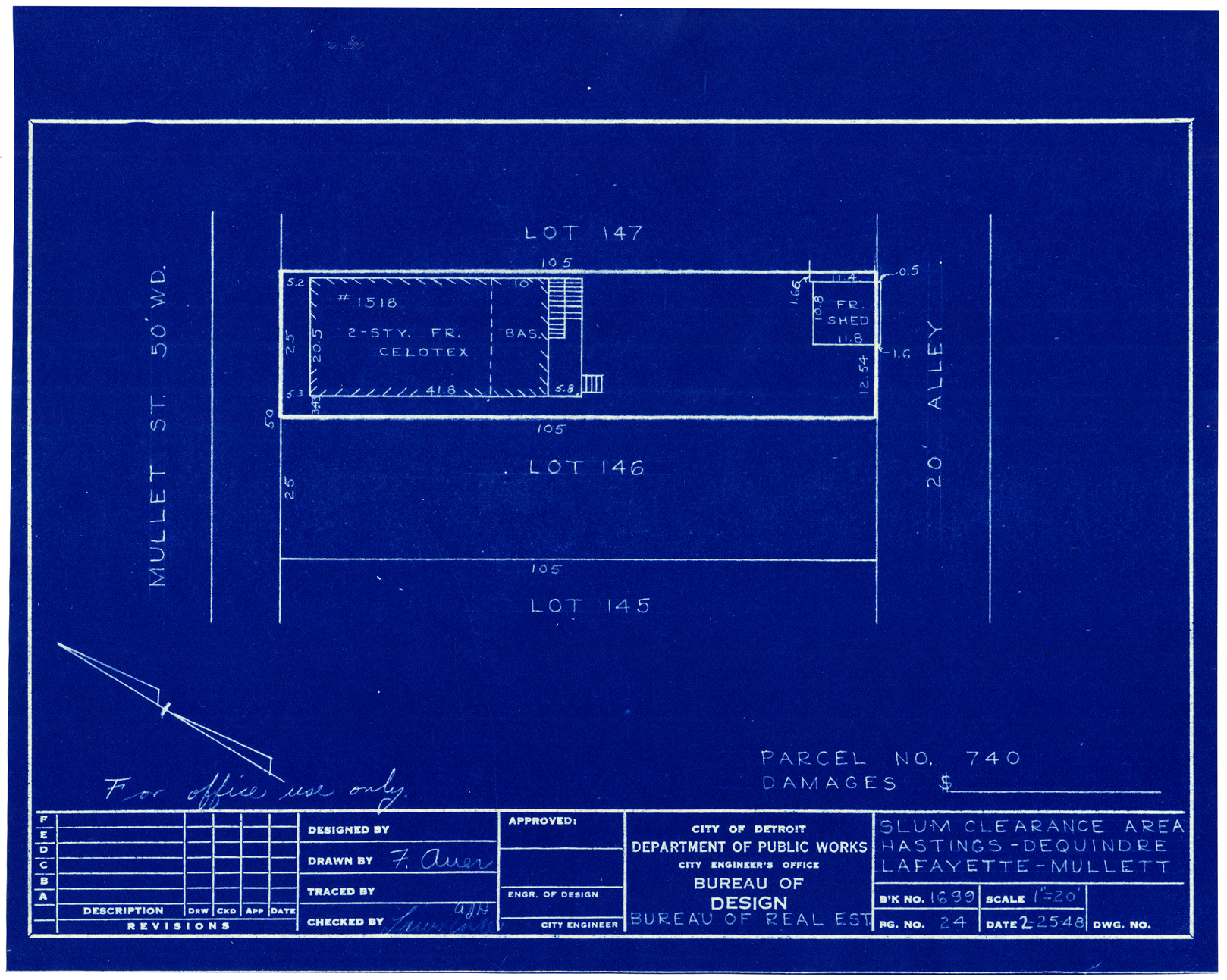 Plot plan for property on Mullett