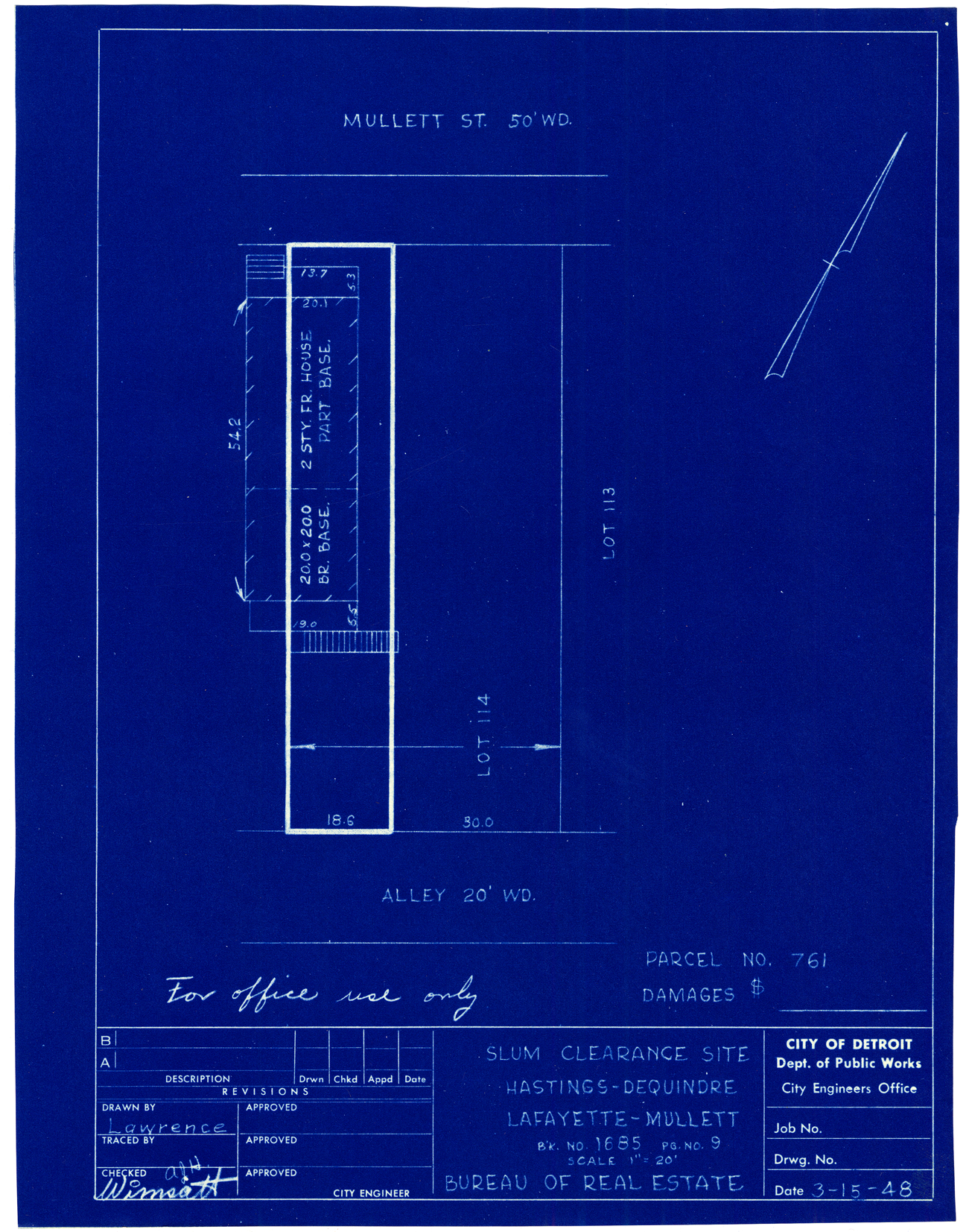 Plot plan for property on Mullett