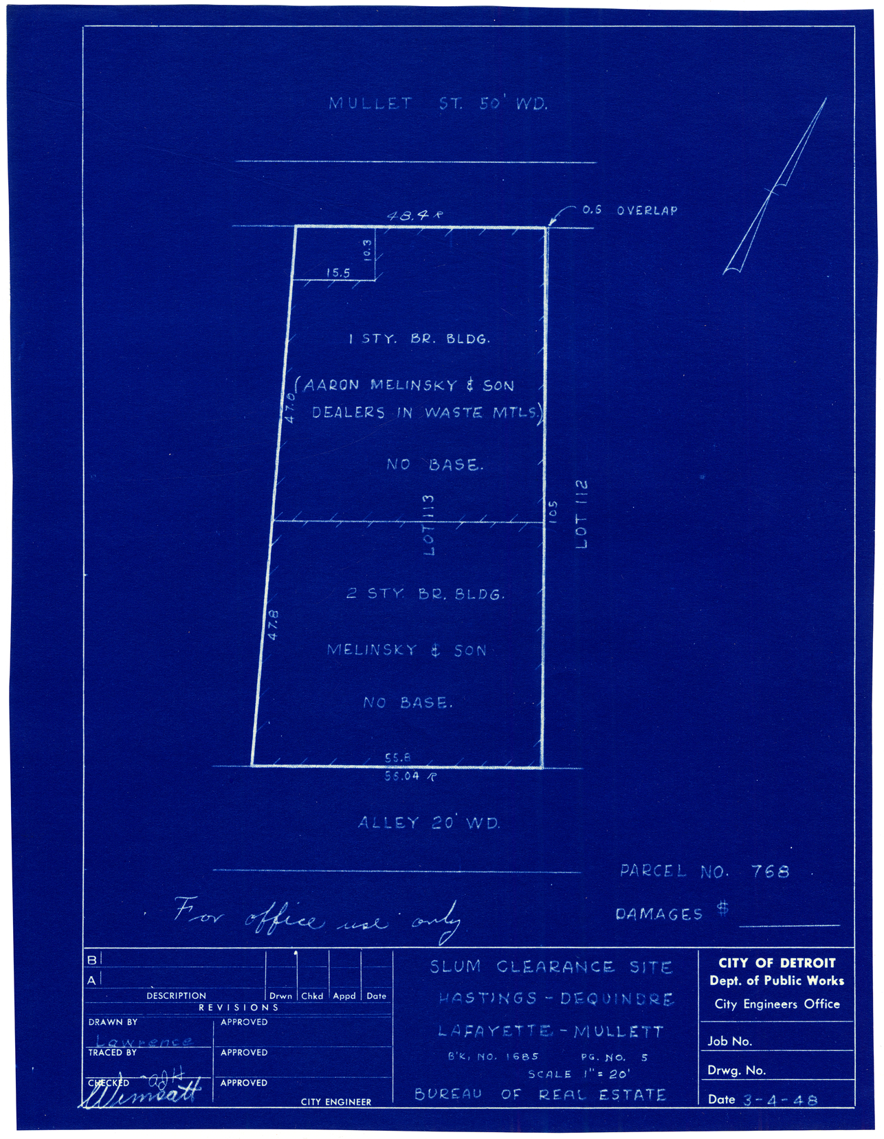 Plot plan for property on Mullett