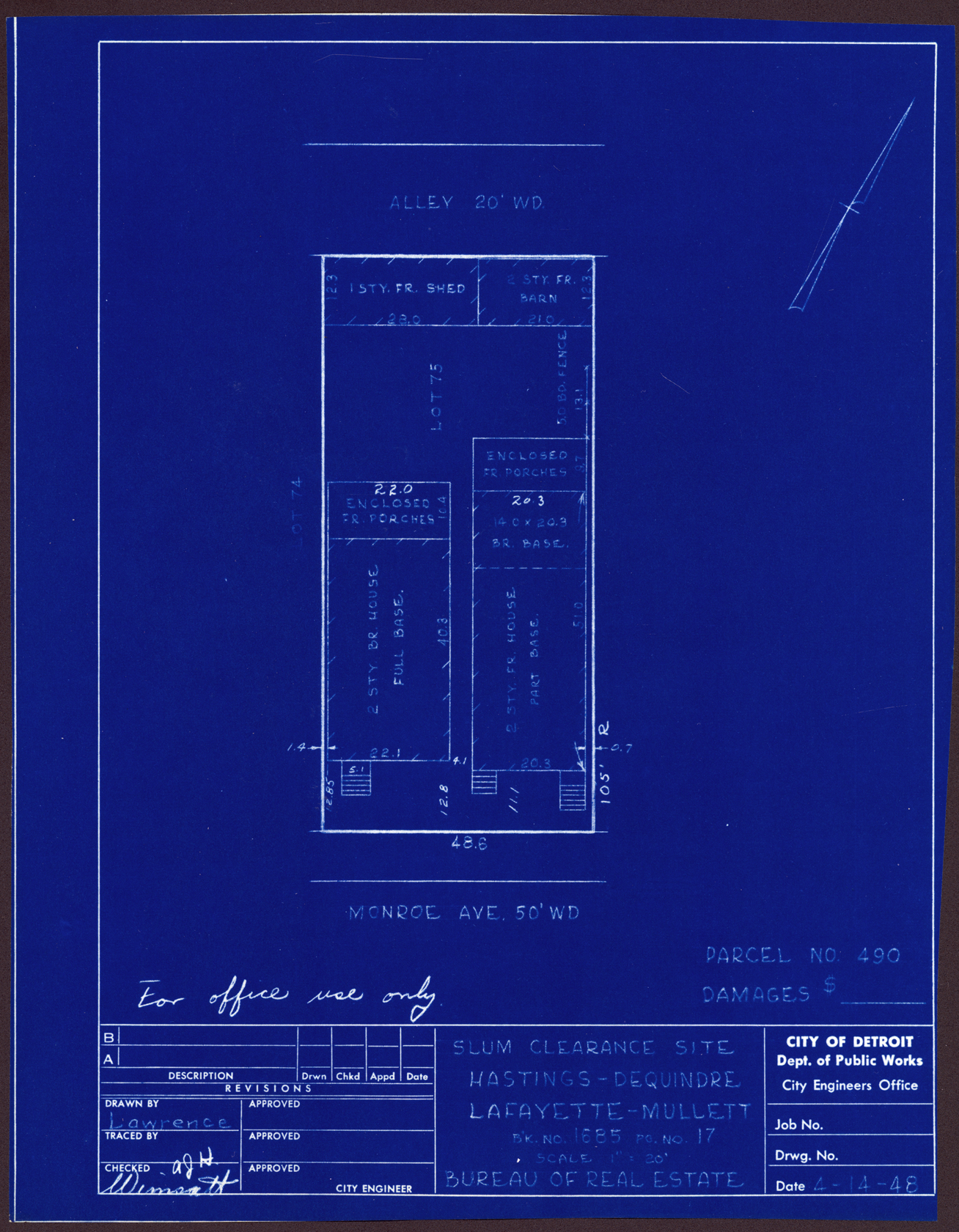 Plot plan for property on Monroe