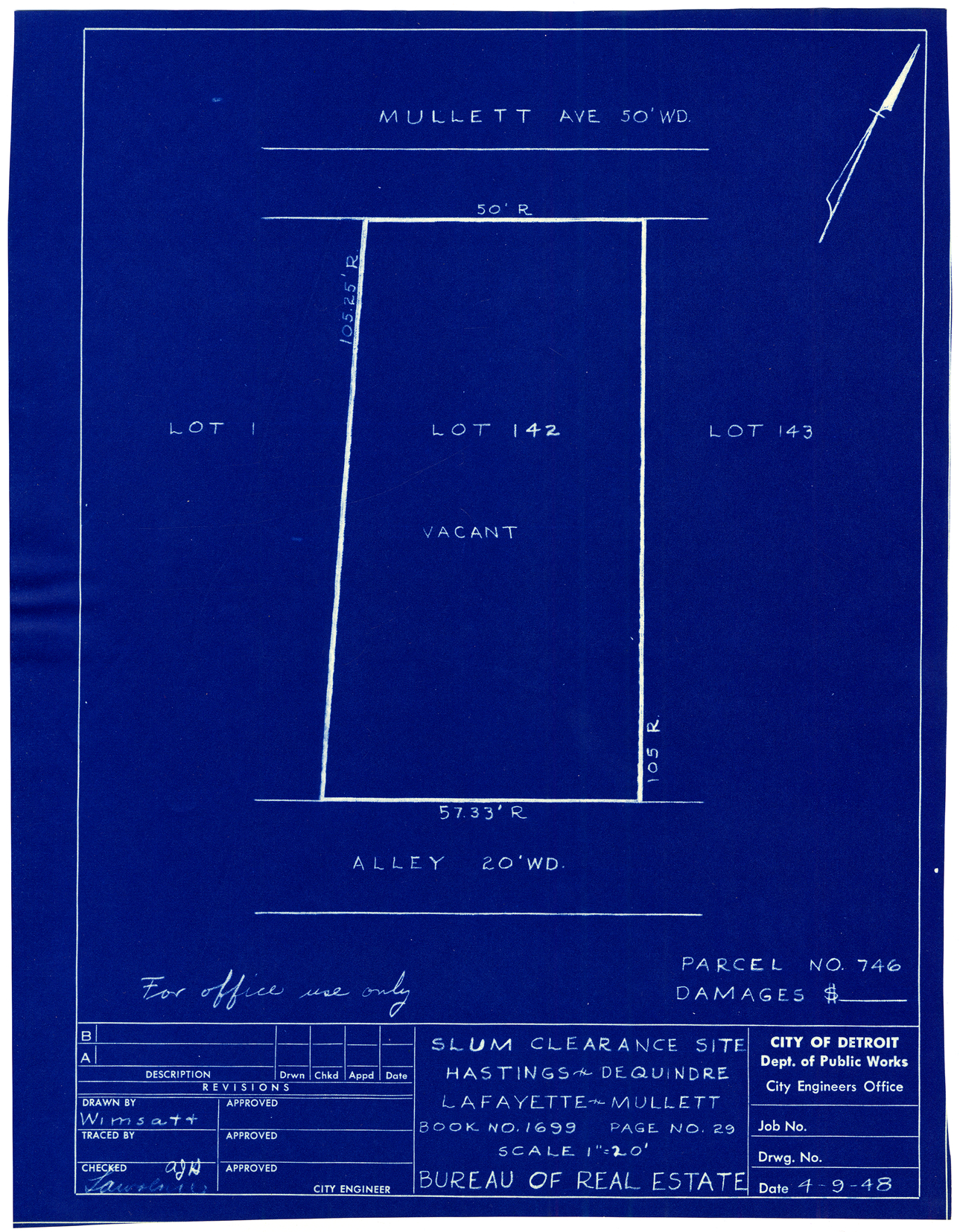 Plot plan for property on Mullett