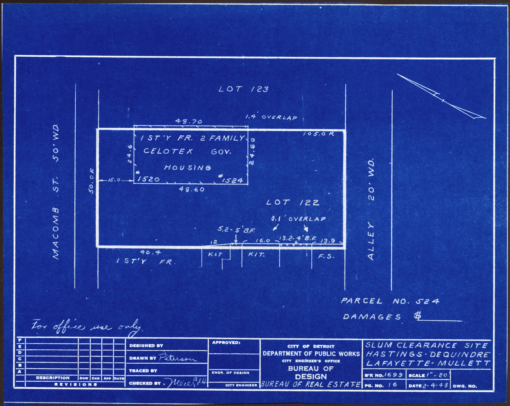 Plot plan for property on Macomb