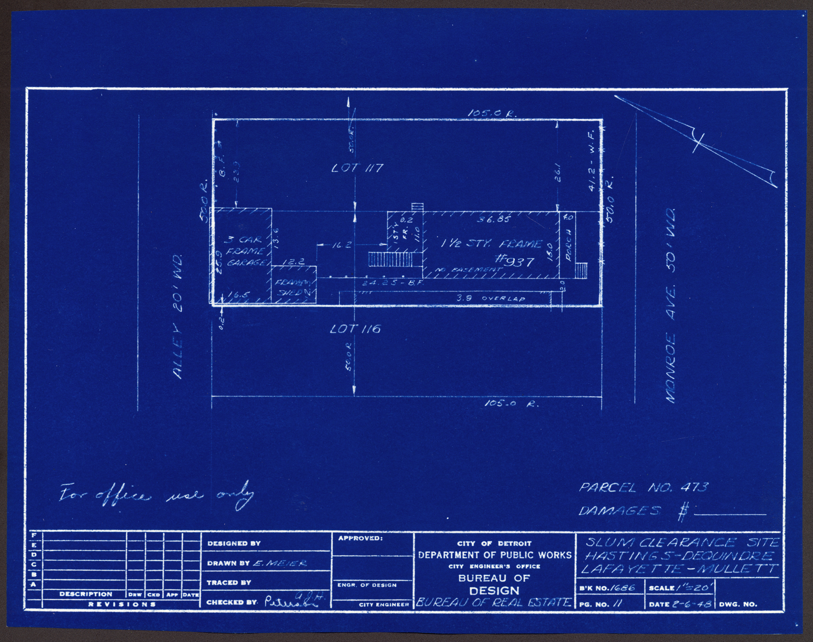 Plot plan for property on Monroe