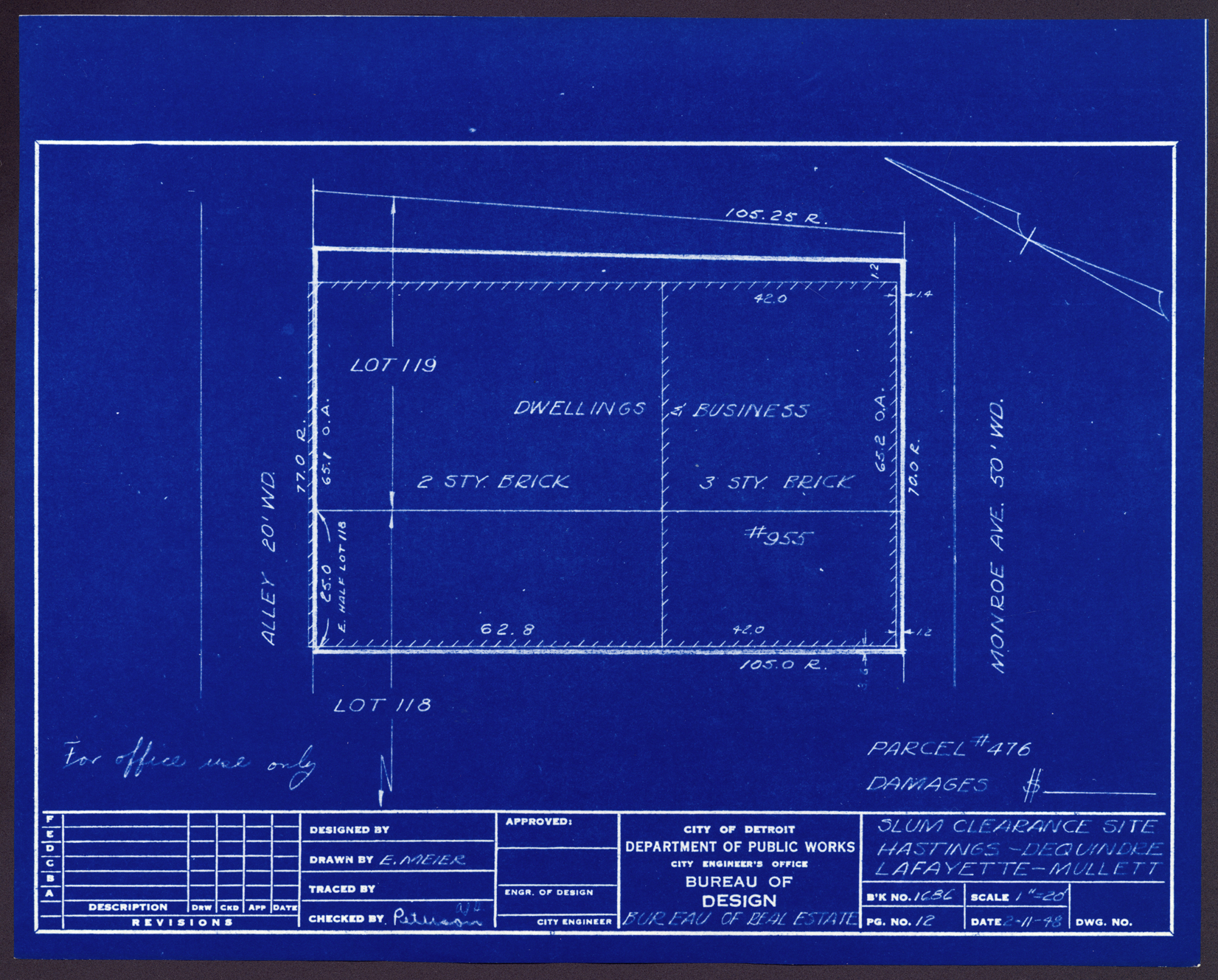 Plot plan for property on Monroe