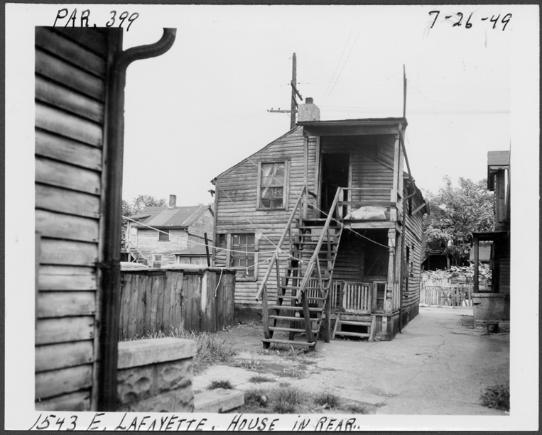 House at rear of 1543 E. Lafayette