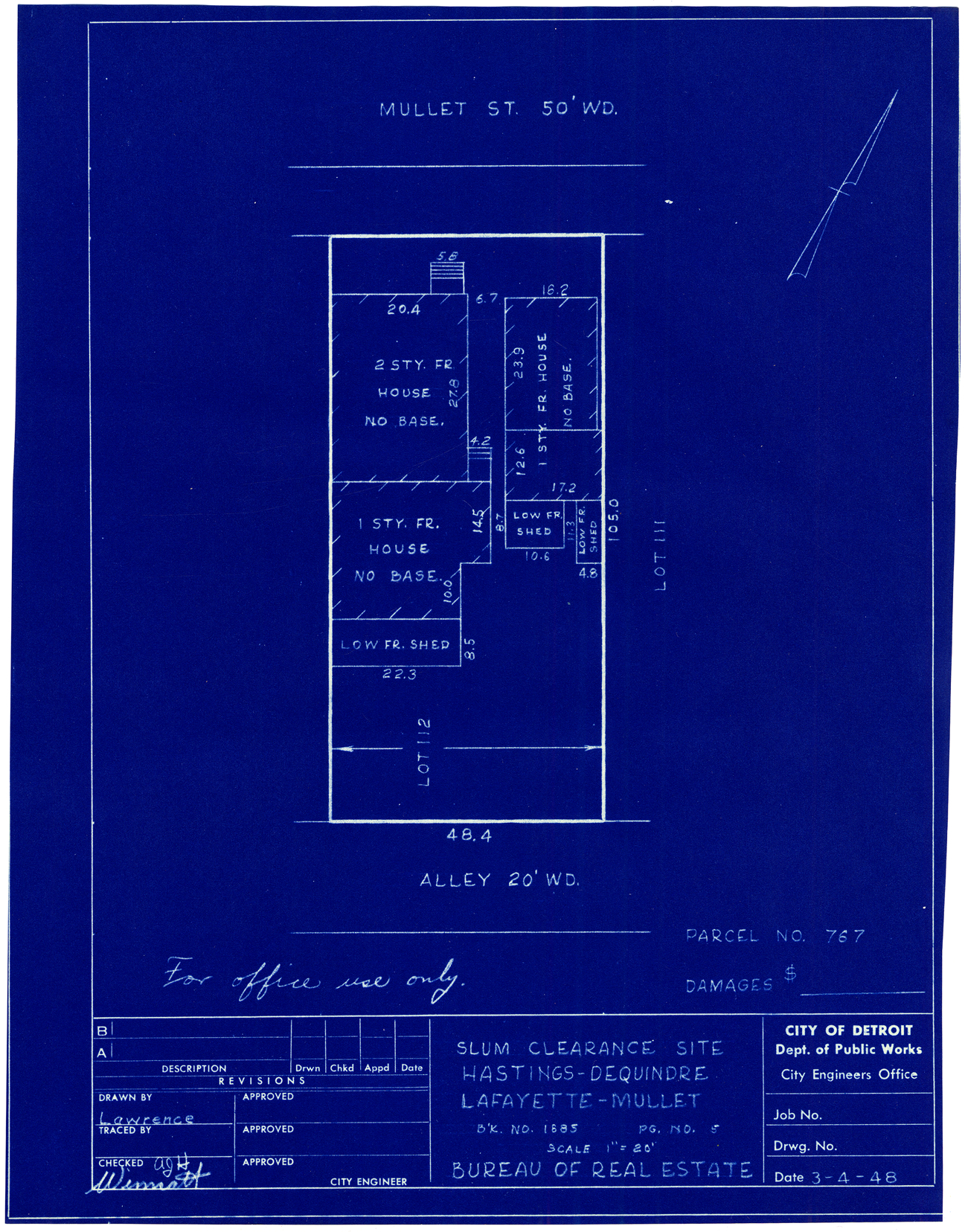 Plot plan for property on Mullett