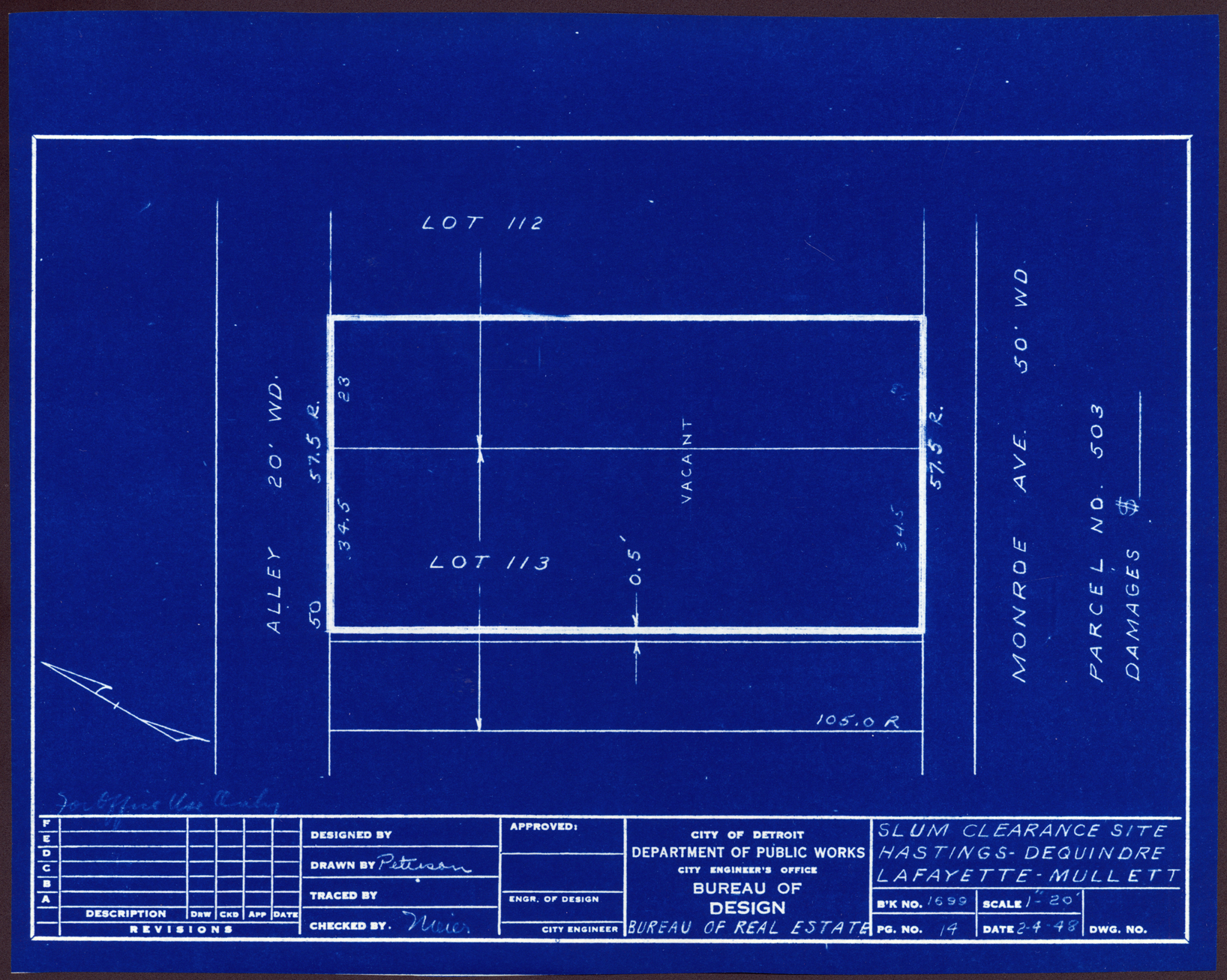 Plot plan for property on Monroe