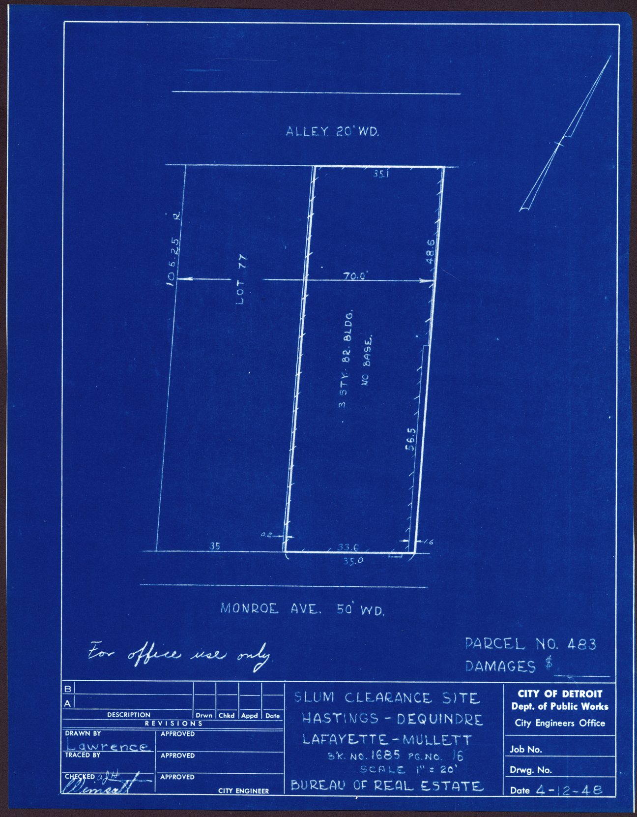 Plot plan for property on Monroe