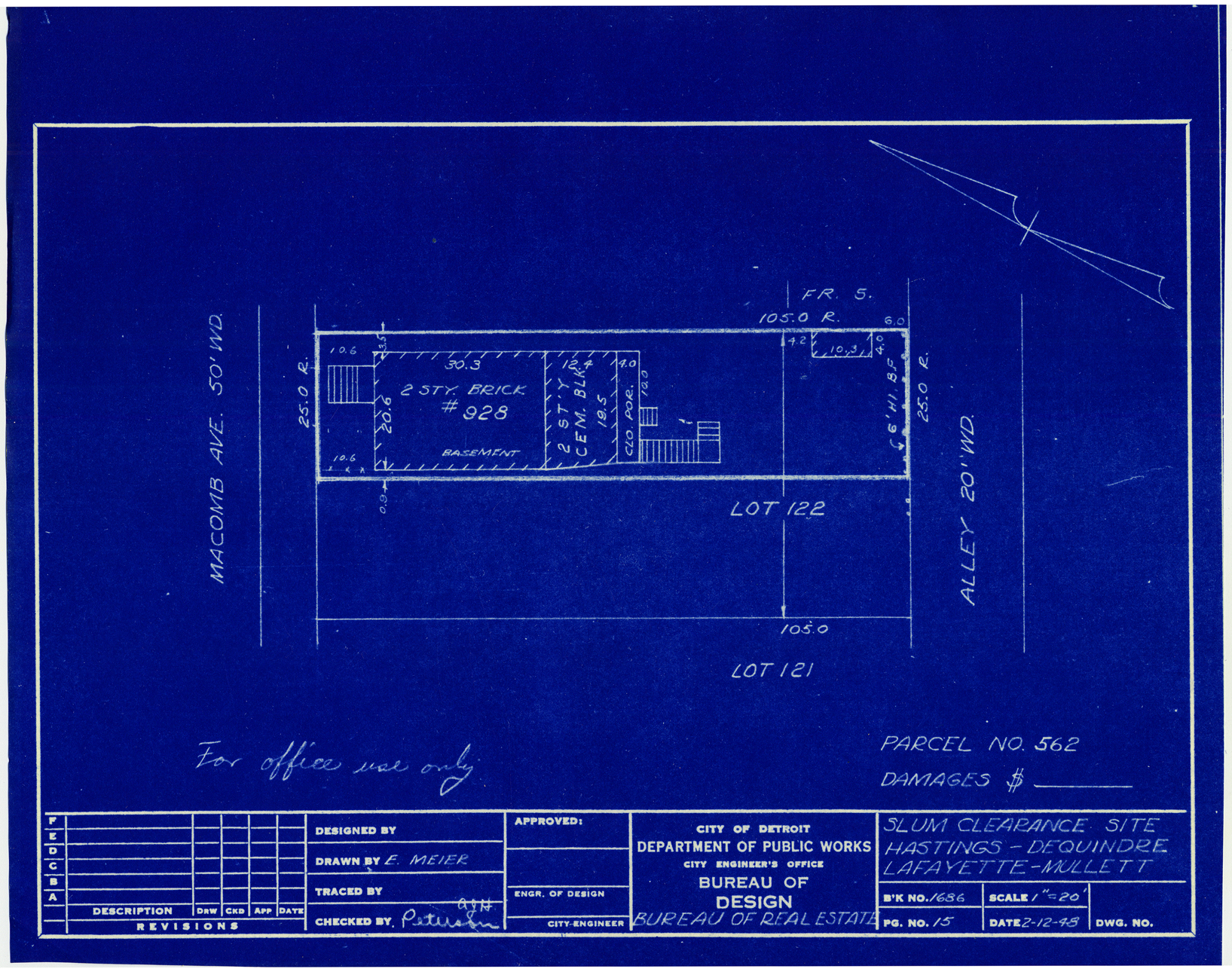 Plot plan for property on Macomb