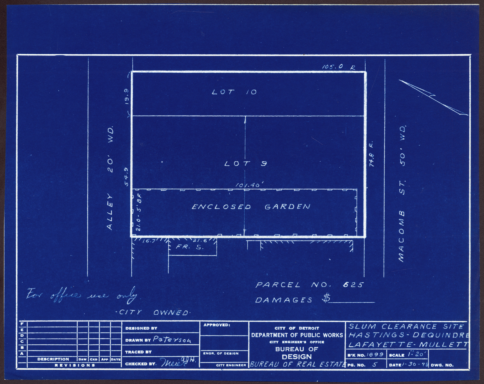 Plot plan for property on Macomb