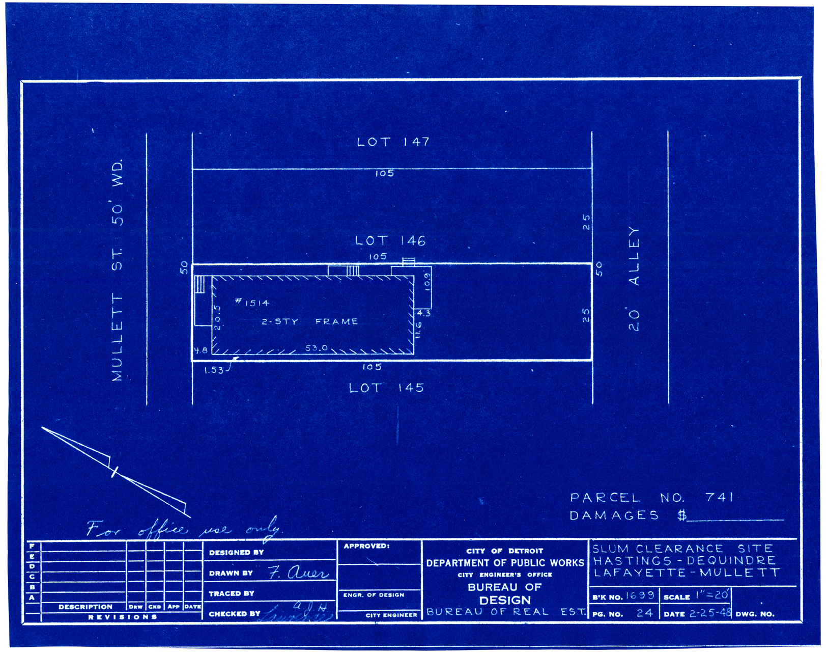 Plot plan for property on Mullett