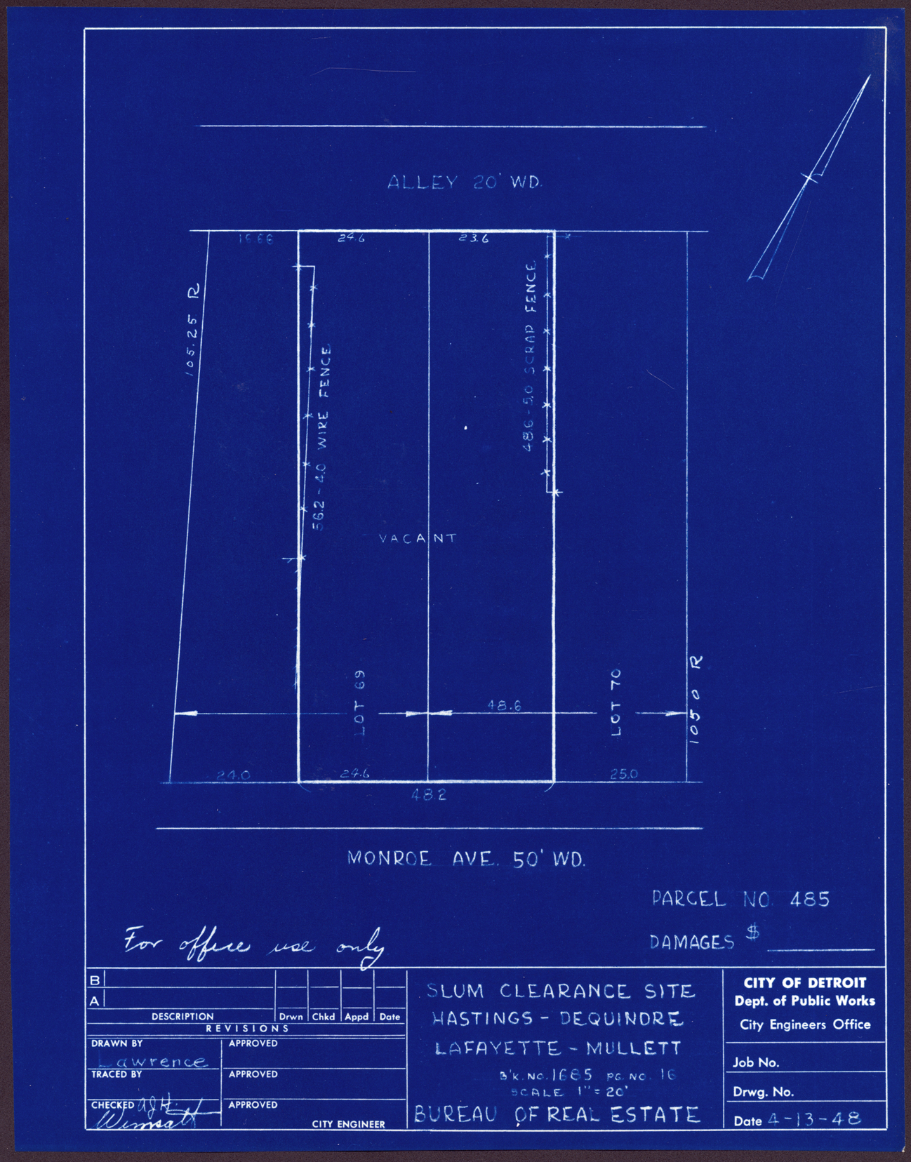 Plot plan for property on Monroe