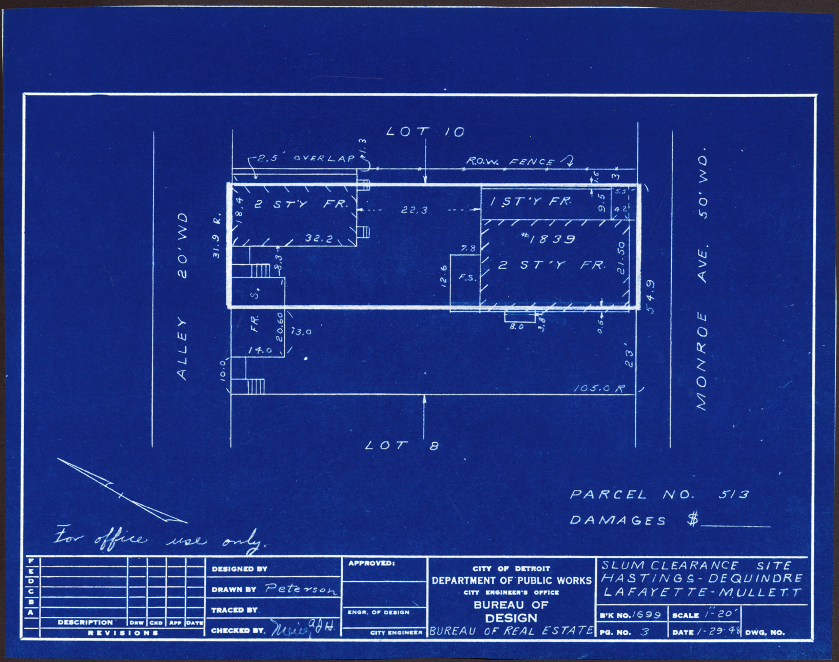 Plot plan for property on Monroe