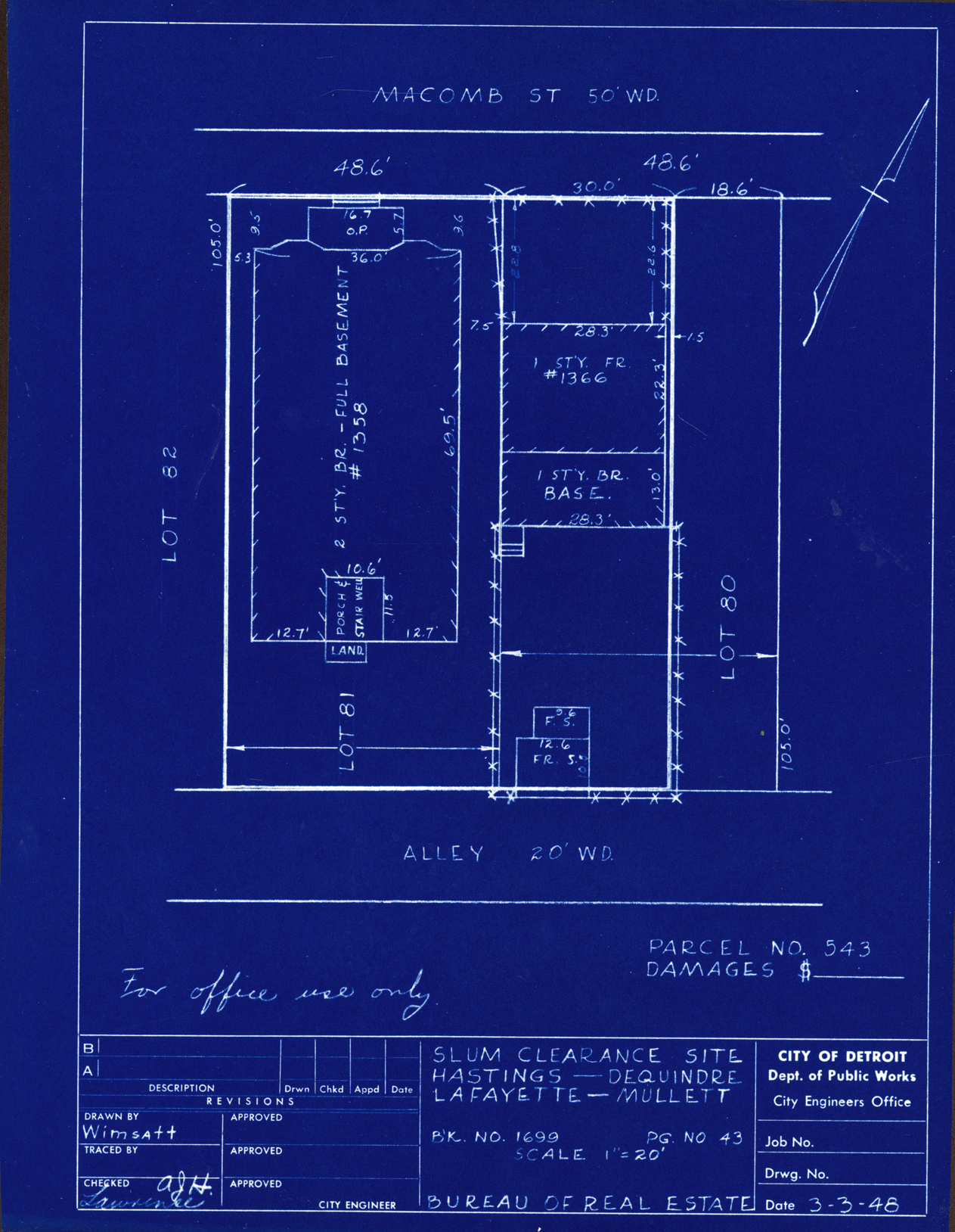 Plot plan for property on Macomb