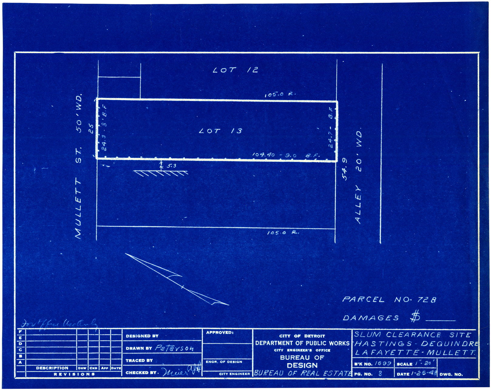 Plot plan for property on Mullett