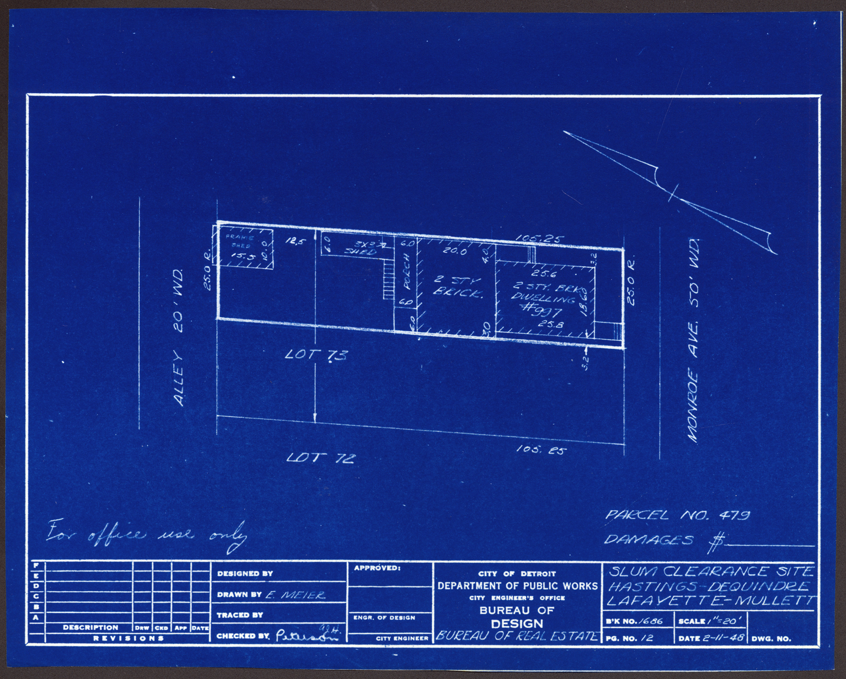 Plot plan for property on Monroe