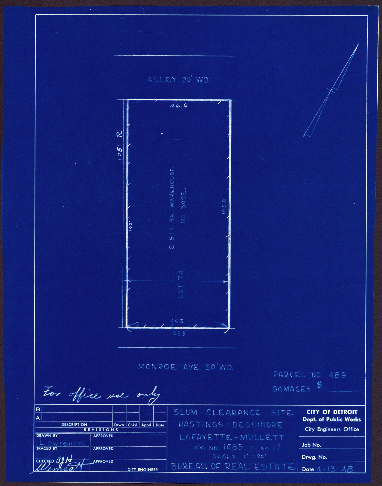 Plot plan for property on Monroe