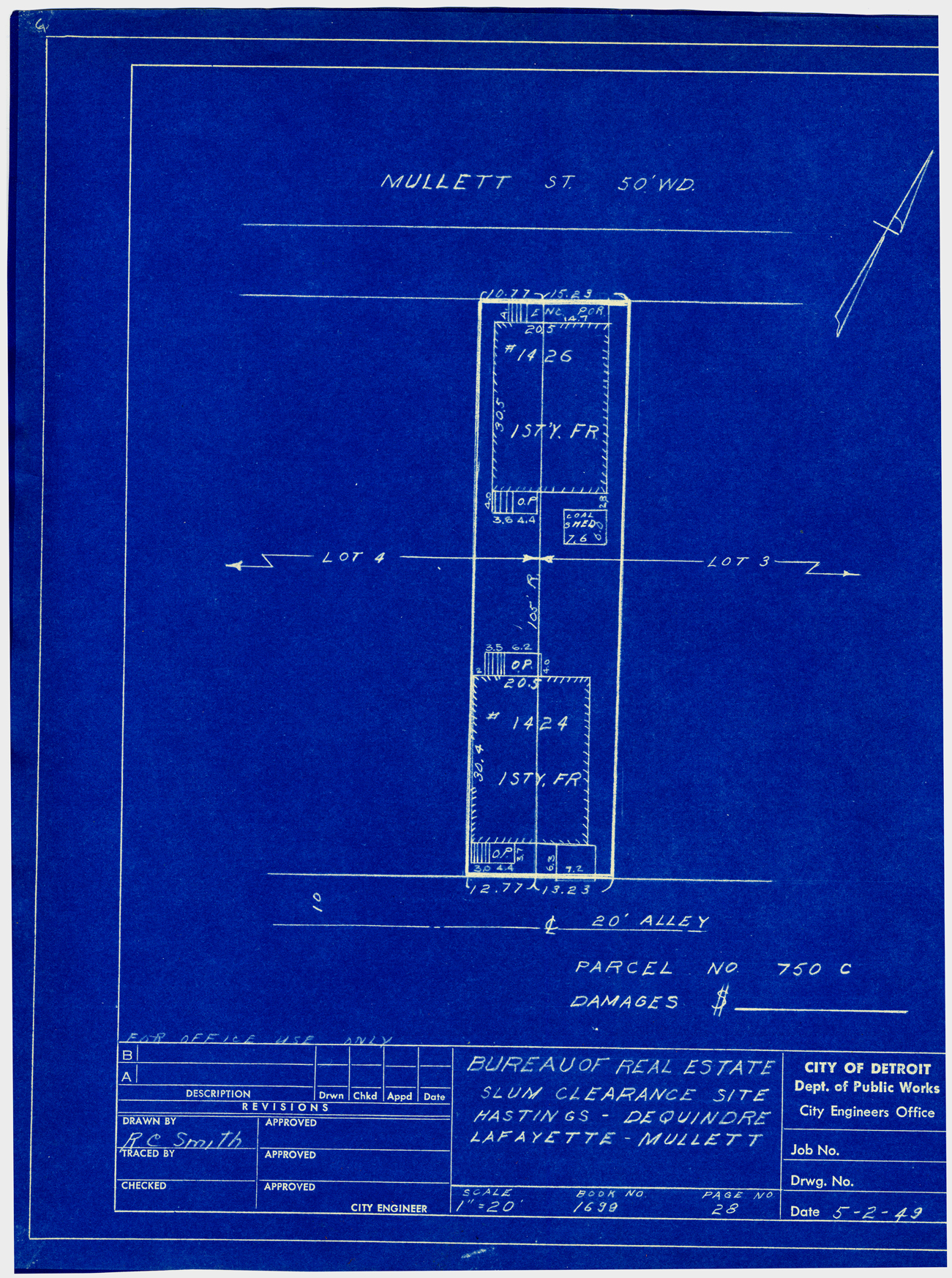 Plot plan for property on Mullett