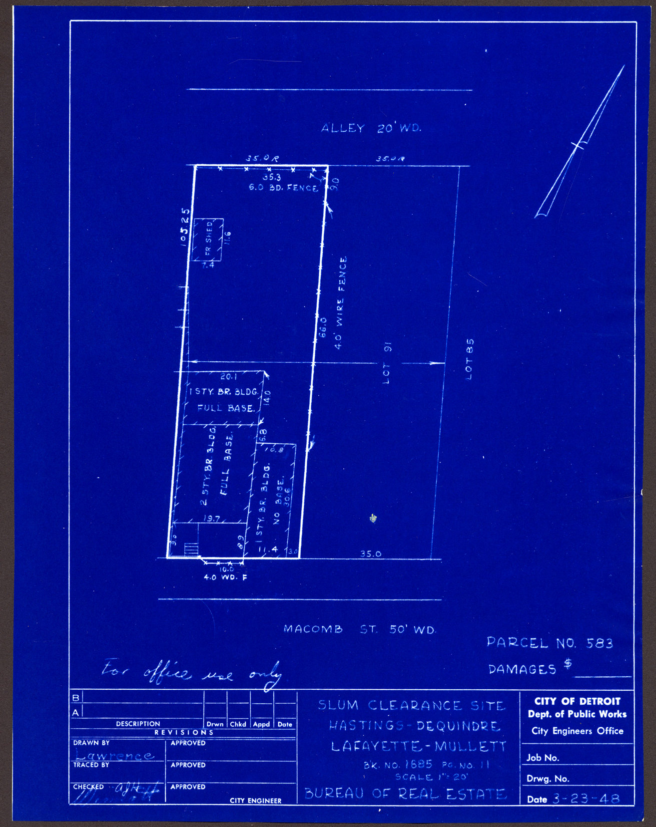 Plot plan for property on Macomb